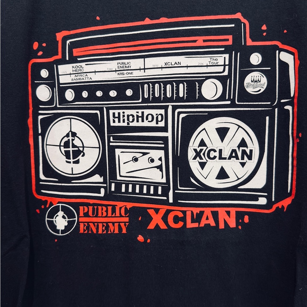 Original Public Enemy And X-Clan Tour Shirt With Dates & Boombox Design View 2